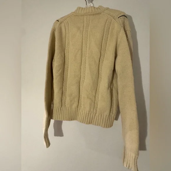 Re/Done - 50s V-Neck Ivory Floral-Embroidered Knit Cardigan - Picture 5 of 7